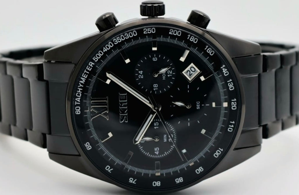 SKM - HERREN - UHR - CHRONOGRAPH - DATUMSANZEIGE - EDELSTAHL - KERAMIK LOOK1