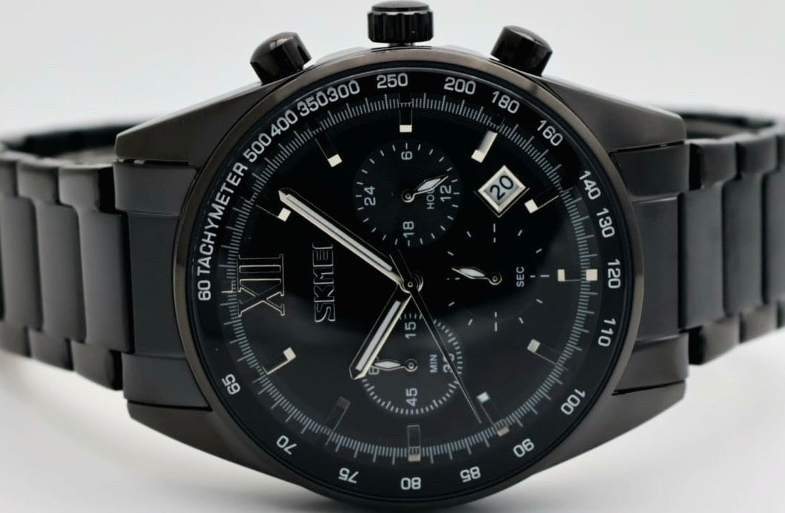 SKM - HERREN - UHR - CHRONOGRAPH - DATUMSANZEIGE - EDELSTAHL - KERAMIK LOOK1