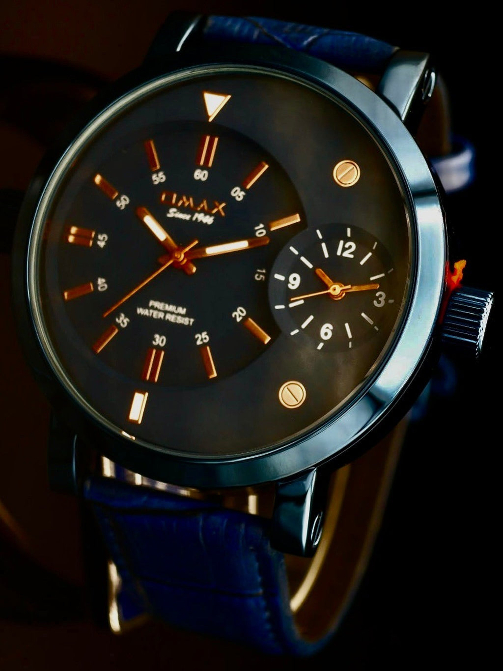 XXL OMAX  Monster Watch Herren Armband Uhr Blau Rose Farben Dual  Timer *NEU*0