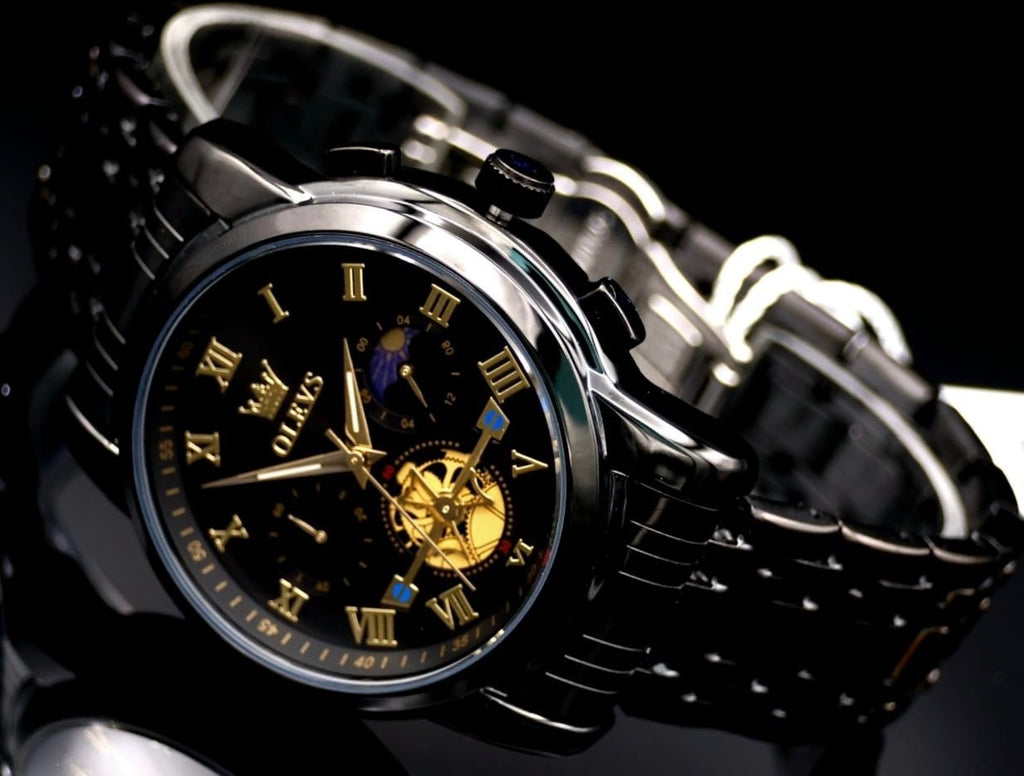 Edle Herren Männer Armband Uhr Chronograph Stoppuhr Datum Keramik Look NEU *1