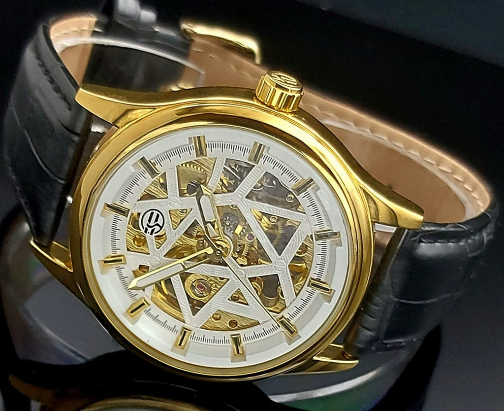 FORSINING - HERREN - UHR - MECHANISCH - HANDAUFZUG - SKELETTUHR - LEDER - 44MM1