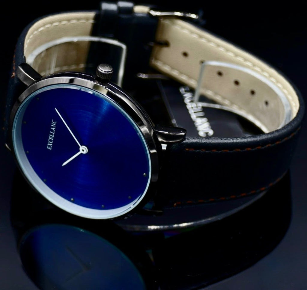 Schicke Excellanc Damen Armband Uhr Blau Farben Damenuhr Mineralglas Basic1