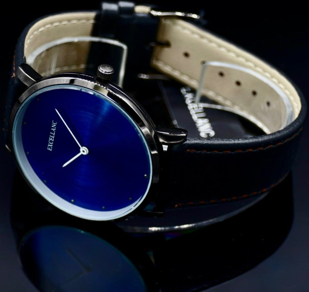 Schicke Excellanc Damen Armband Uhr Blau Farben Damenuhr Mineralglas Basic1