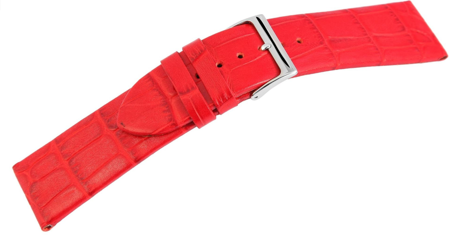 Steinmeister Uhrenarmband Echtleder Armband rot  in Krokooptik 22 mm "1