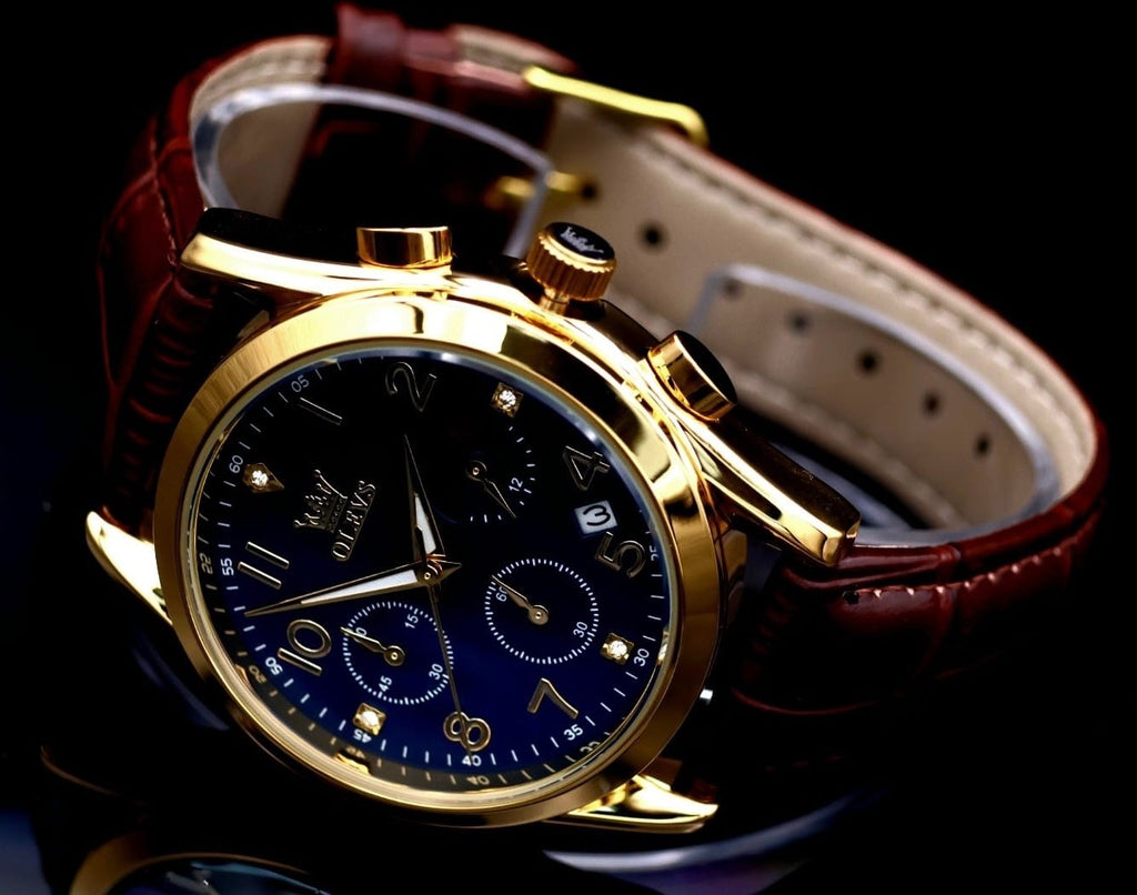 Edle Herren Männer Armband Uhr Chronograph Stoppuhr Datum NEU * 261