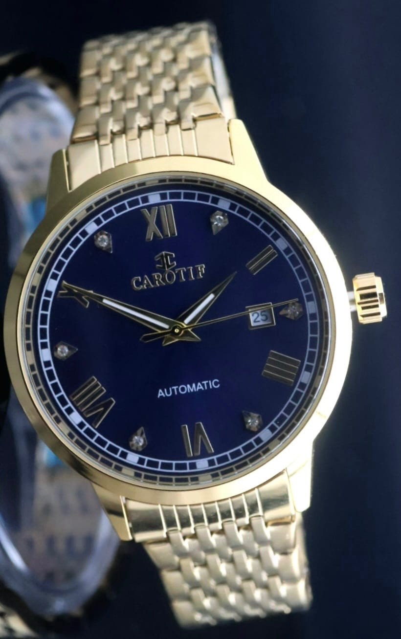 CAROTIF - AUTOMATIK - WATCH - HERREN  - GOLD - EDELSTAHL - DATUM - NEU1