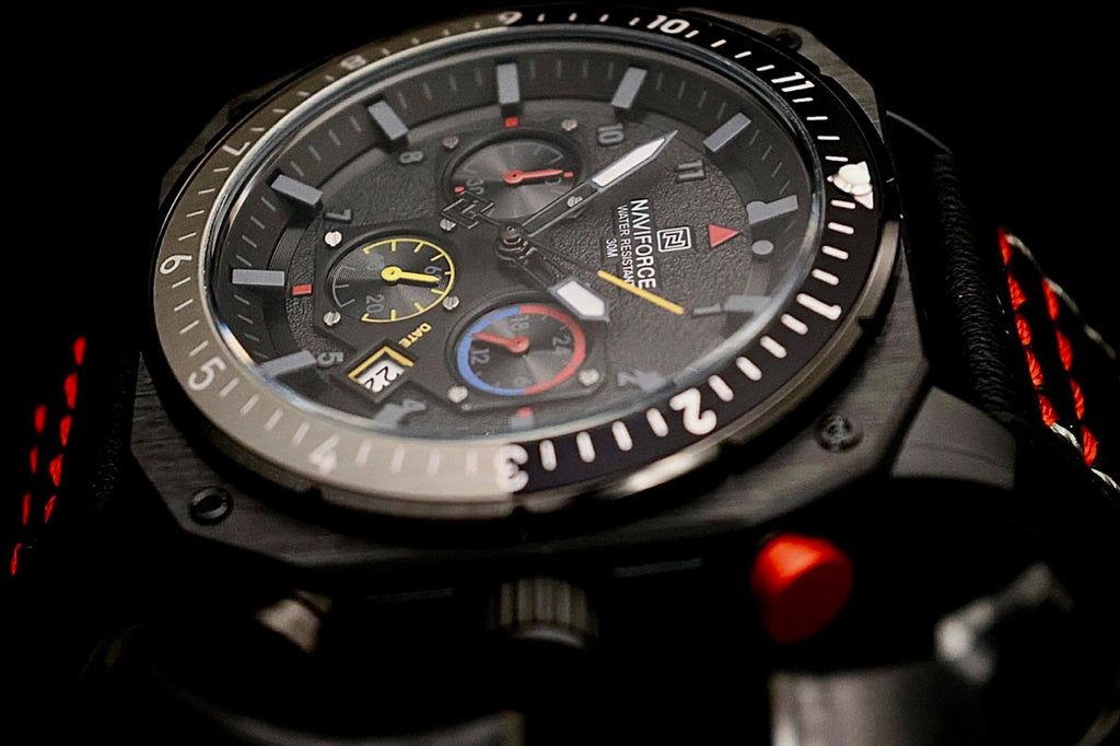 Edle XL Naviforce Herren Männer Armband Uhr Chronograph Stoppuhr Datum NEU1