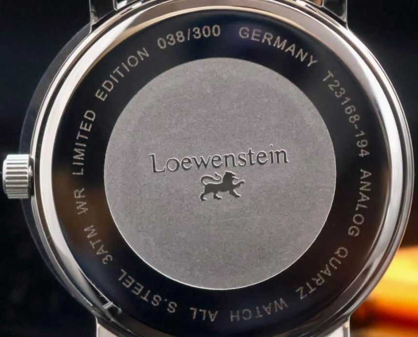 Löwenstein Vintage-Uhr Flaches Gehäuse Dezentrale Sekunde Limited Edition NOS *1