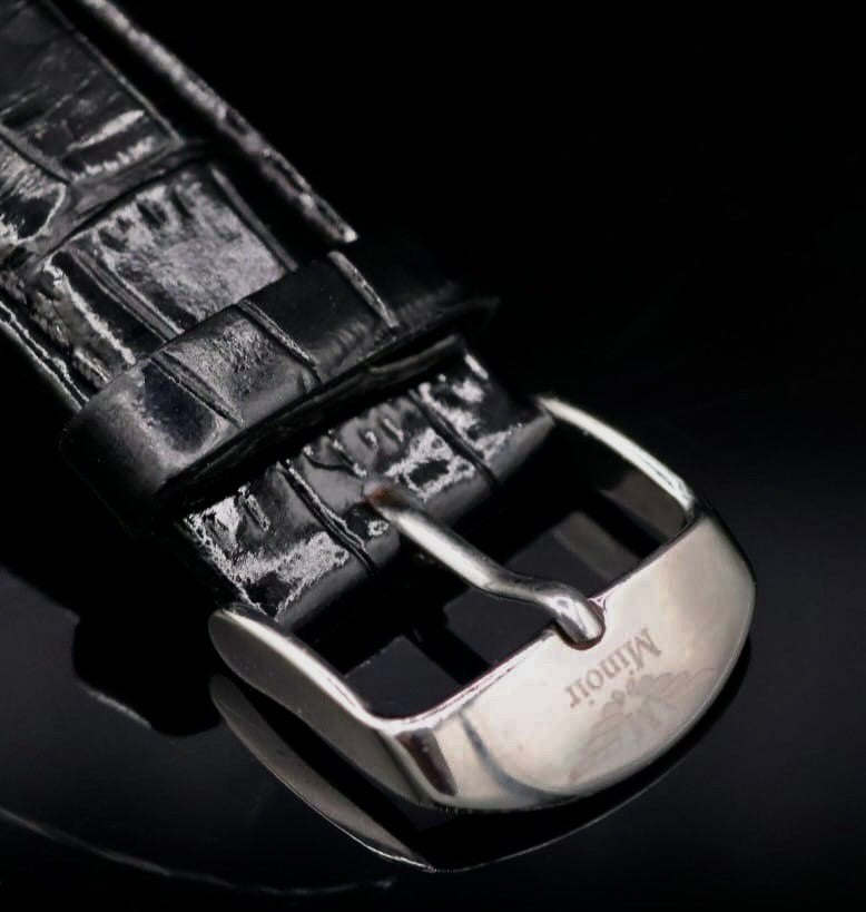 Edle Herren Männer Uhr Automatikuhr Armbanduhr Minoir Herrenuhr mit Lederband2