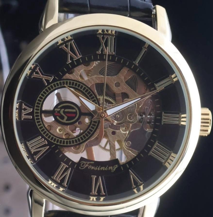 FORSINING - MECHANISCH - HANDAUFZUG - HERREN - UHR - SKELETTUHR - LEDER - 42MM *0