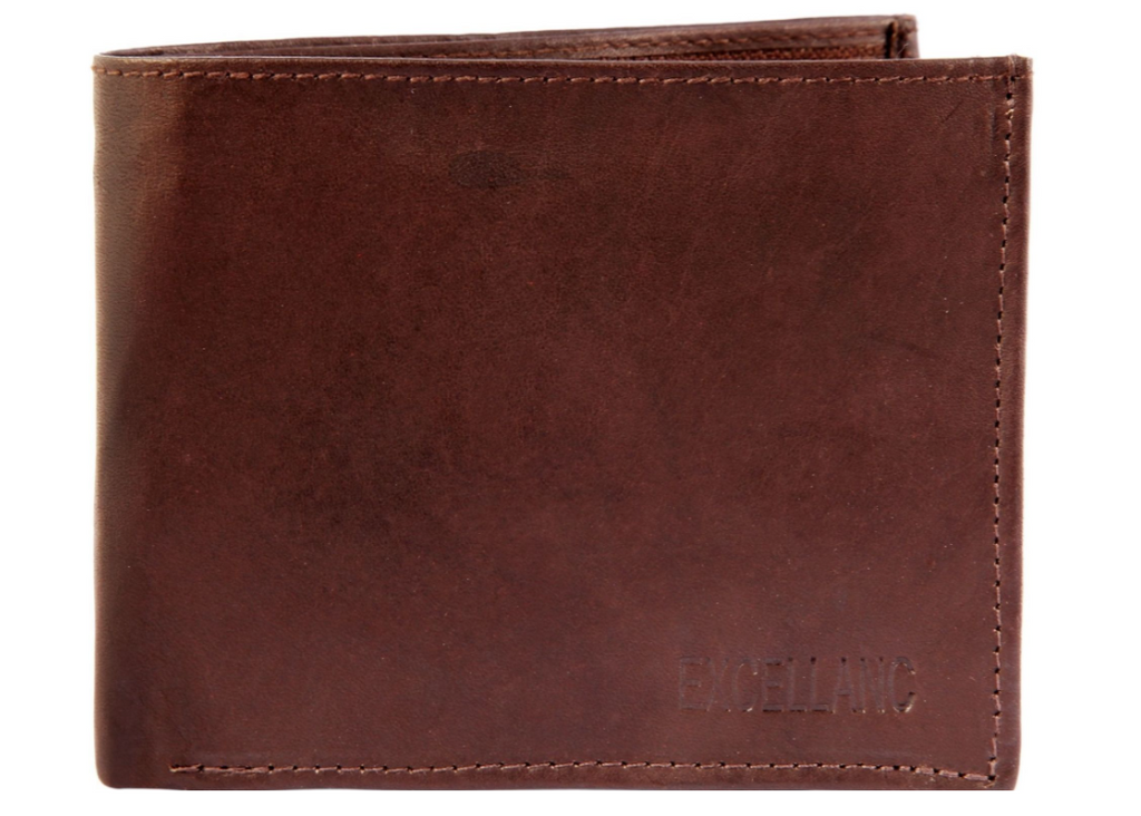 Excellanc Unisex Leder Portemonnaie Geldbeutel Portmonee Echtleder Dunkelbraun 30