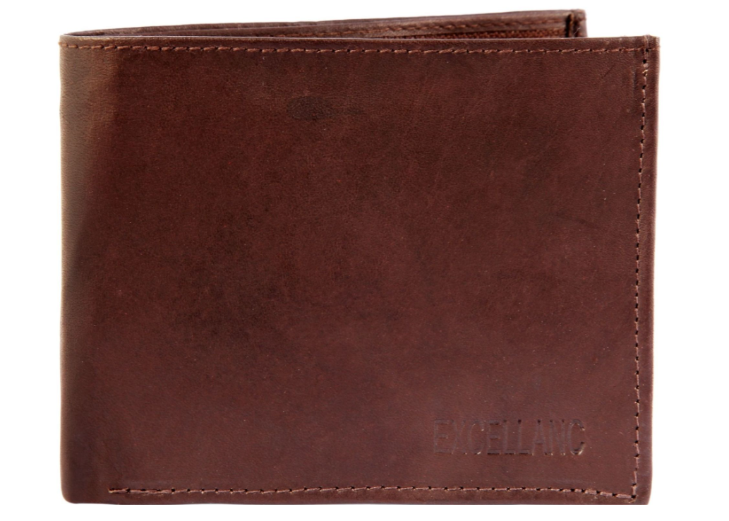 Excellanc Unisex Leder Portemonnaie Geldbeutel Portmonee Echtleder Dunkelbraun 30