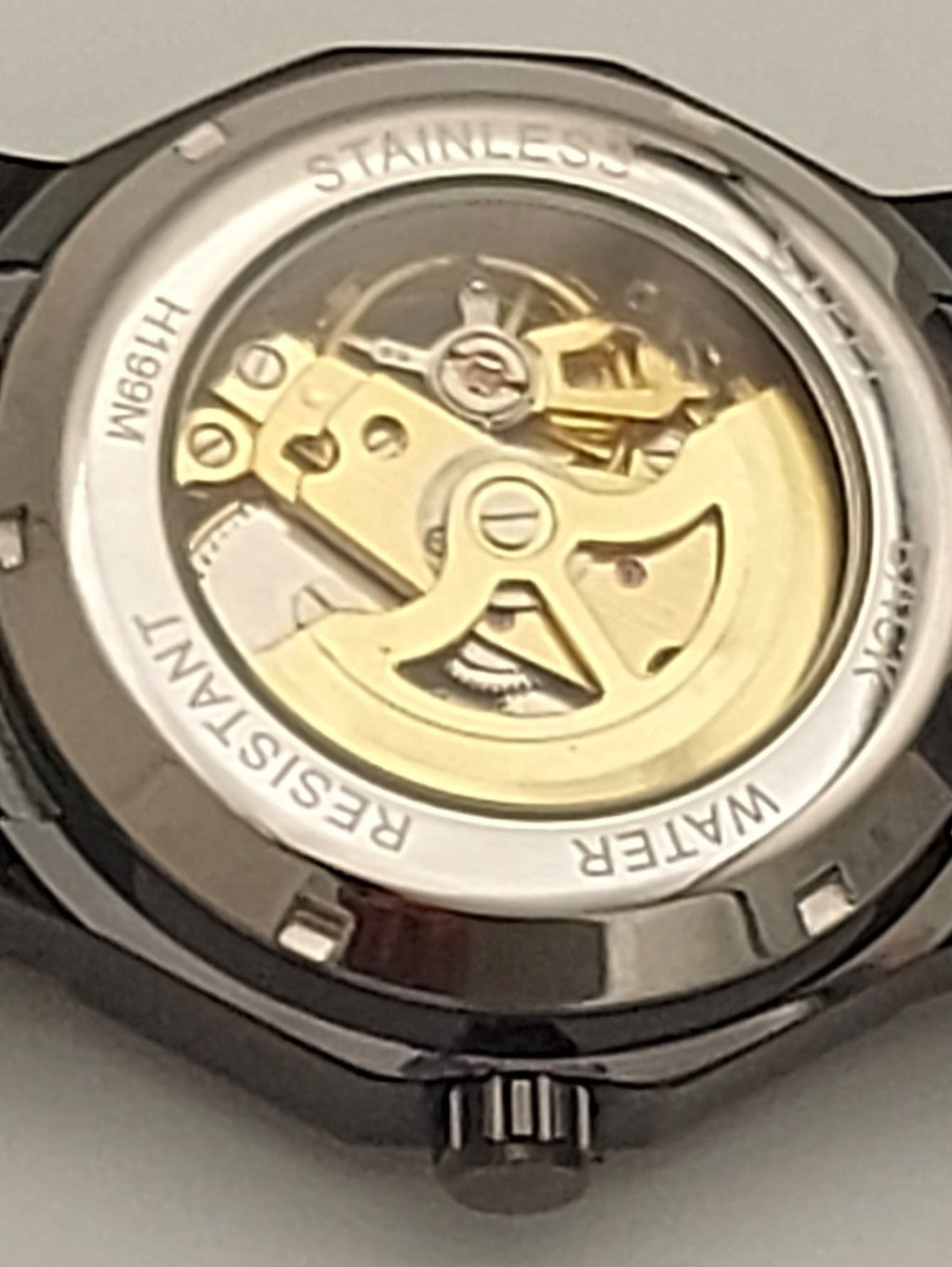 WINNER Herren Uhr Automatik Armbanduhr Schwarz Farben Keramik Look 42mm2