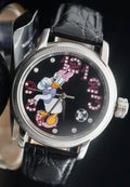 Disney Automatik Uhr Limitierte Edition Daisy Sammlerstück Retro VINTAGE Schwarz0