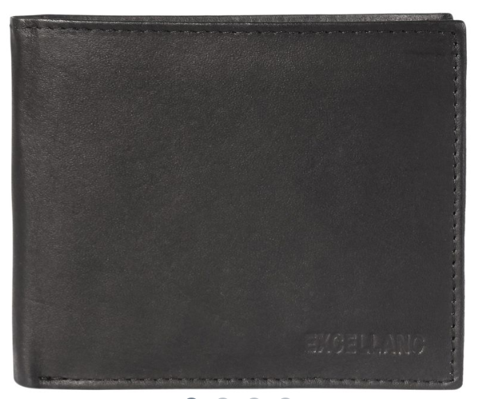 Akzent Basic Leder Portmonee Geldbörse Echtleder Geldbeutel  Schwarz Unisex Neu0