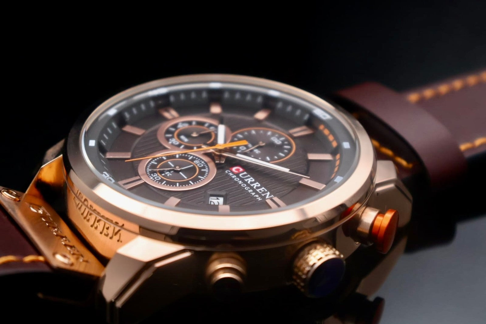 CURREN - HERREN - UHR - CHRONOGRAPH - LEDER - STOPPUHR - DATUM - 48MM1