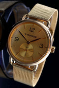 T-Winner Herren Automatikuhr Gold Farben Mechanisch Melanaise Armband Uhr Neu0