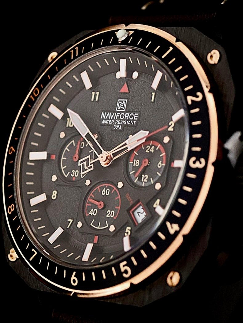 XL Naviforce Herren Männer Armband Uhr Chronograph Stoppuhr Datum NEU1