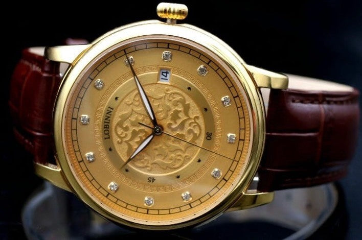 Lobinni Herren Männer Automatik Uhr Automatik Watch  Datumsanzeige NEU1