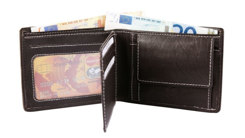 Akzent Leder Dunkelbraun Portemonnaie Geldbeutel Portmonee Echtleder Unisex Neu2