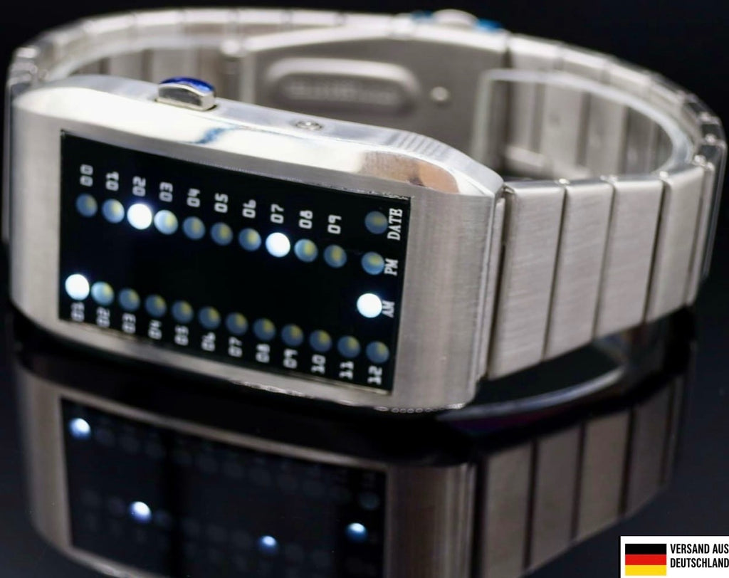 Just Binär Herren Männer Armband Uhr Edelstahl NEU0