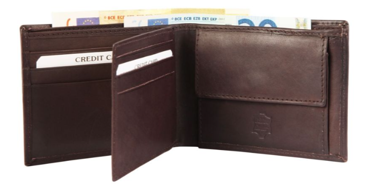 Excellanc Unisex Leder Portemonnaie Geldbeutel Portmonee Echtleder Dunkelbraun 21