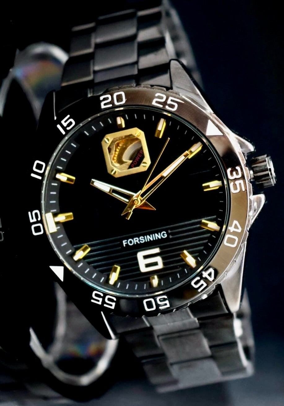 Forsining Herren Automatik Uhr Herrenuhr Edelstahl im Keramik Design 44mm Neu0