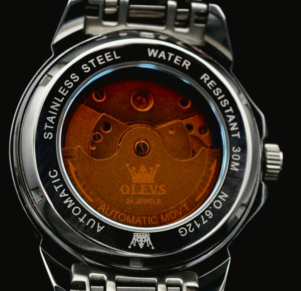 OLEVS Automatik Herren Männer Uhr Herrenuhr Blau Silber Farben Weltraum Optik4