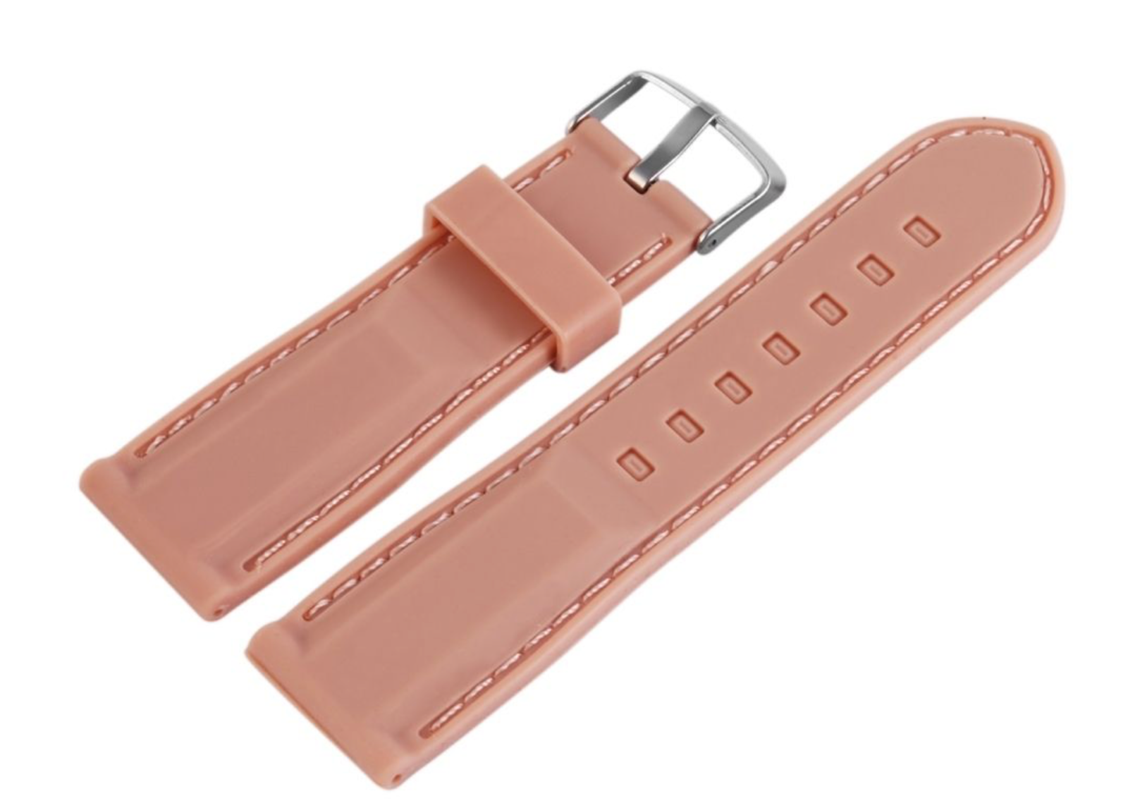 Steinmeister Uhrenarmband Silikon Armband in Rosa glatt, 24mm0