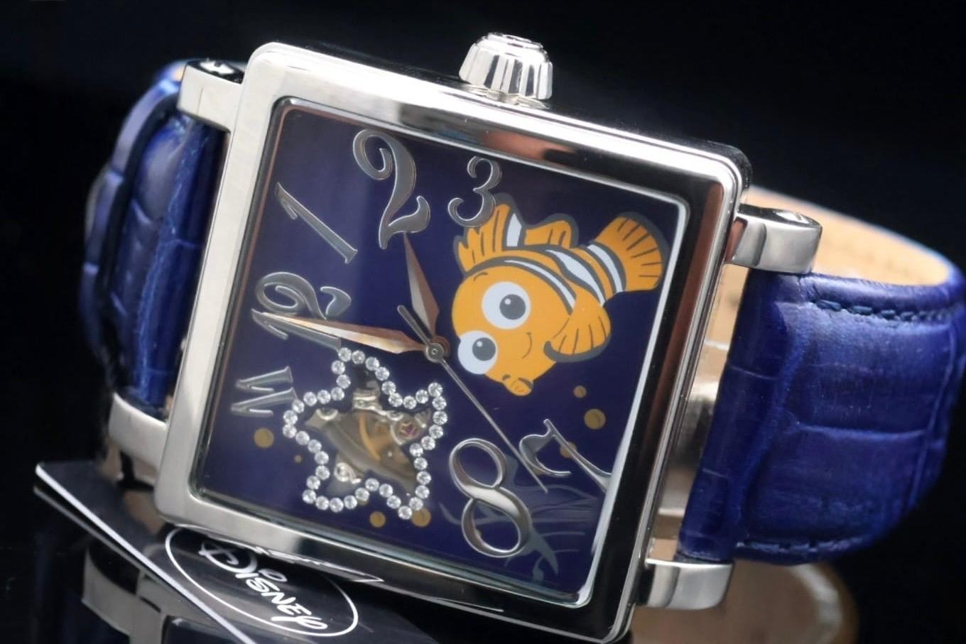Disney Automatik Uhr Limitierte Edition Nemo Sammlerstück Blau Retro VINTAGE0