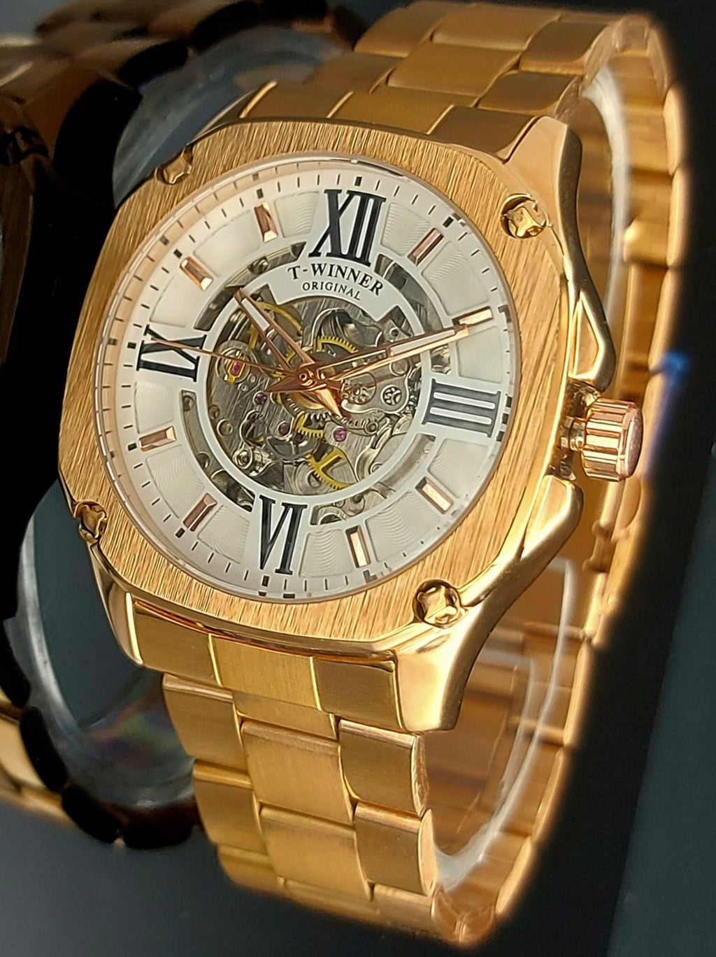 T-WINNER  - HERREN - AUTOMATIK - UHR - GOLDFARBEN - SKELETTUHR - EDELSTAHL2