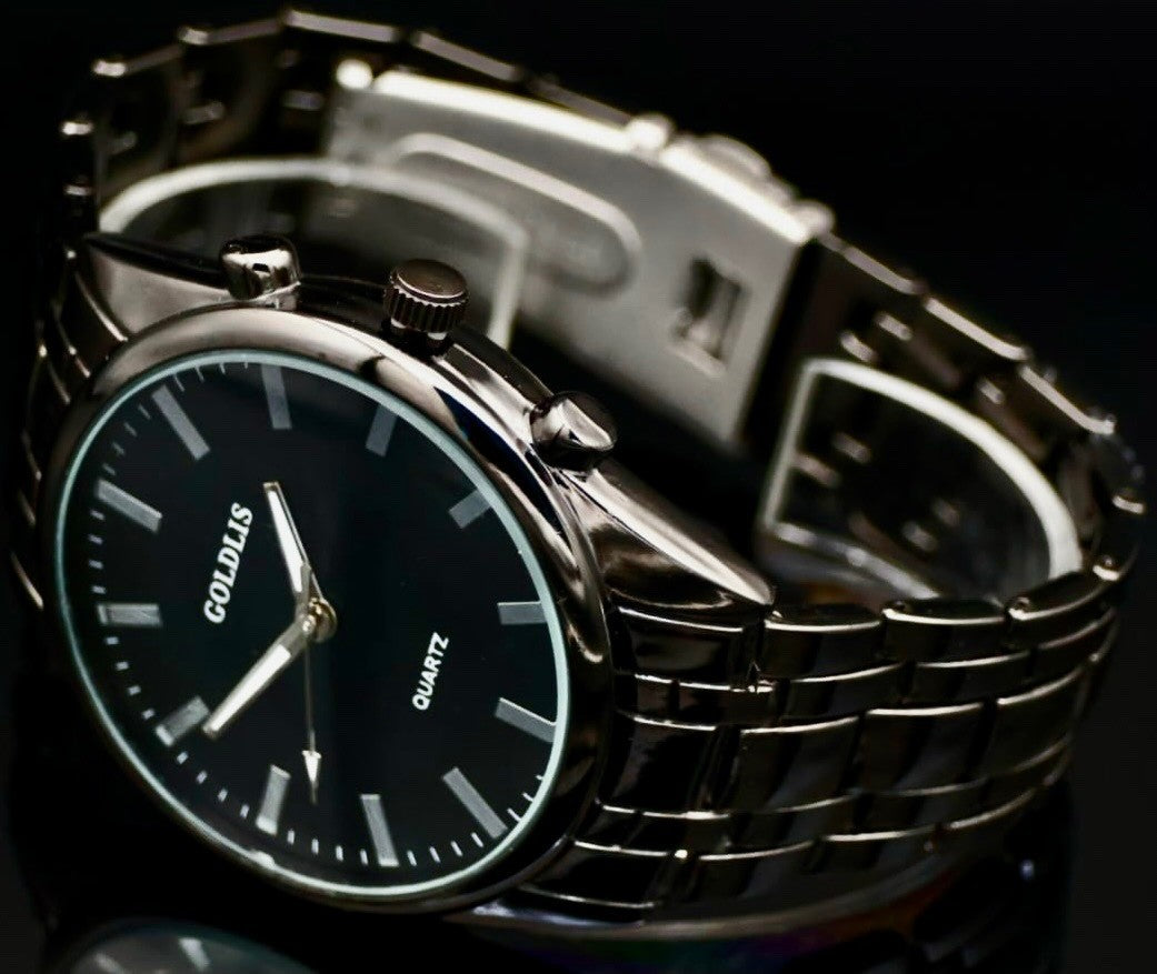 Mega Edle Herren Armband Männer Uhr  Schwarz Keramik Look1