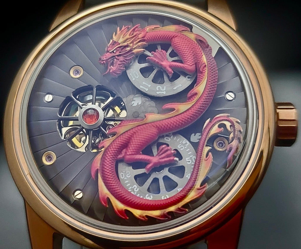 OBLVLO 3D JM-Dragon Automatik Herrenuhr 42mm Edelstahl Saphirglas Skeleton NEU1