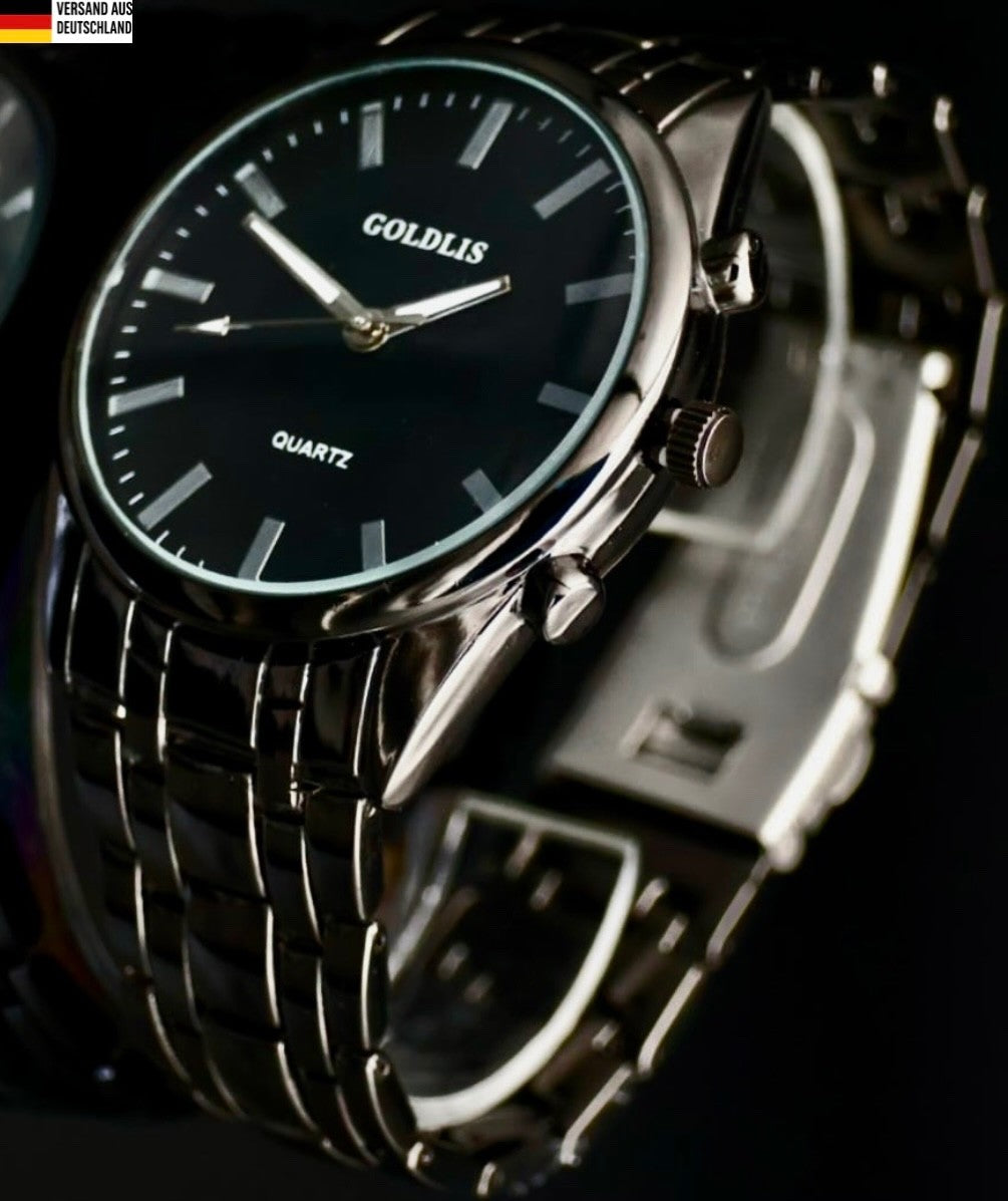 Mega Edle Herren Armband Männer Uhr  Schwarz Keramik Look0