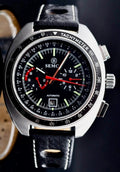 SEMCA - HERREN - AUTOMATIK - UHR - RETRO -  NOS STYLE - LEDER - SCHWARZ -  NEU0