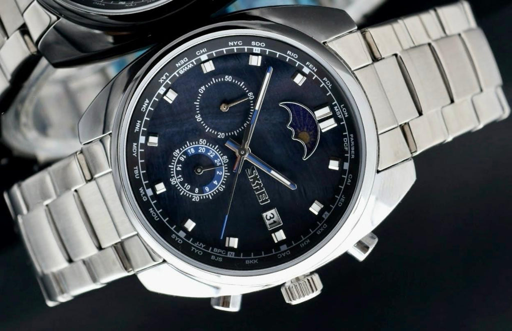 HERRENUHR - SKM  -  CHRONOGRAPH - EDELSTAHL - TAG/NACHT ANZEIGE - DATUM - 44MM1