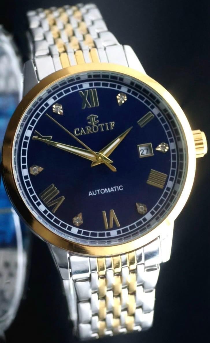 CAROTIF - AUTOMATIK - WATCH - HERREN  - BICOLOR - BLAU - EDELSTAHL - DATUM - NEU1