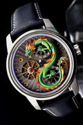 OBLVLO JM-Dragon Design Automatik Herren Uhr 42mm Skeleton Edelstahl Saphirglas0