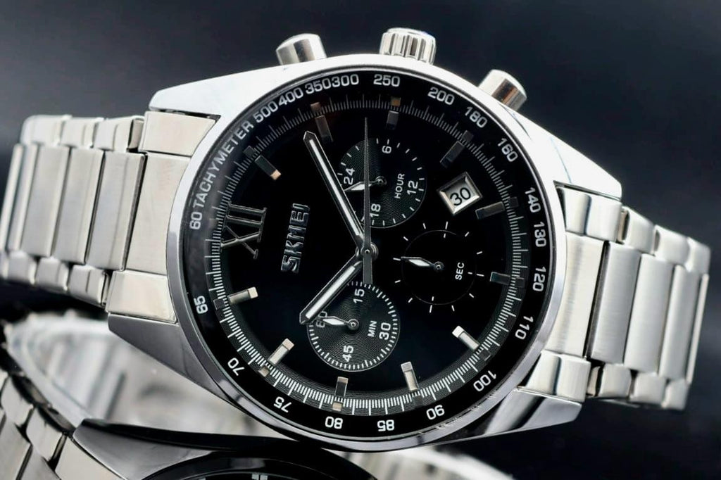 SKM - HERREN - UHR - CHRONOGRAPH - STOPPUHR - DATUMSANZEIGE - EDELSTAHL - 42MM1