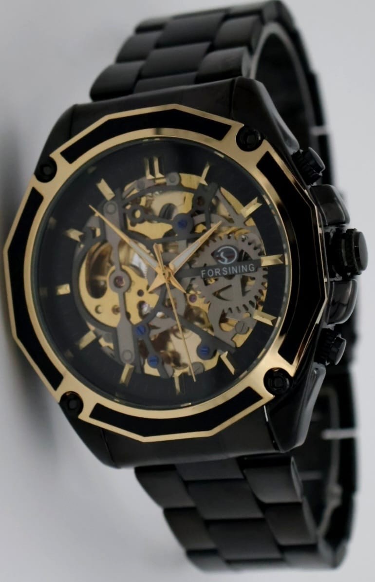 FORSINING - AUTOMATIK - HERREN - UHR - SKELETTUHR - KERAMIK LOOK - 46MM - NEU1