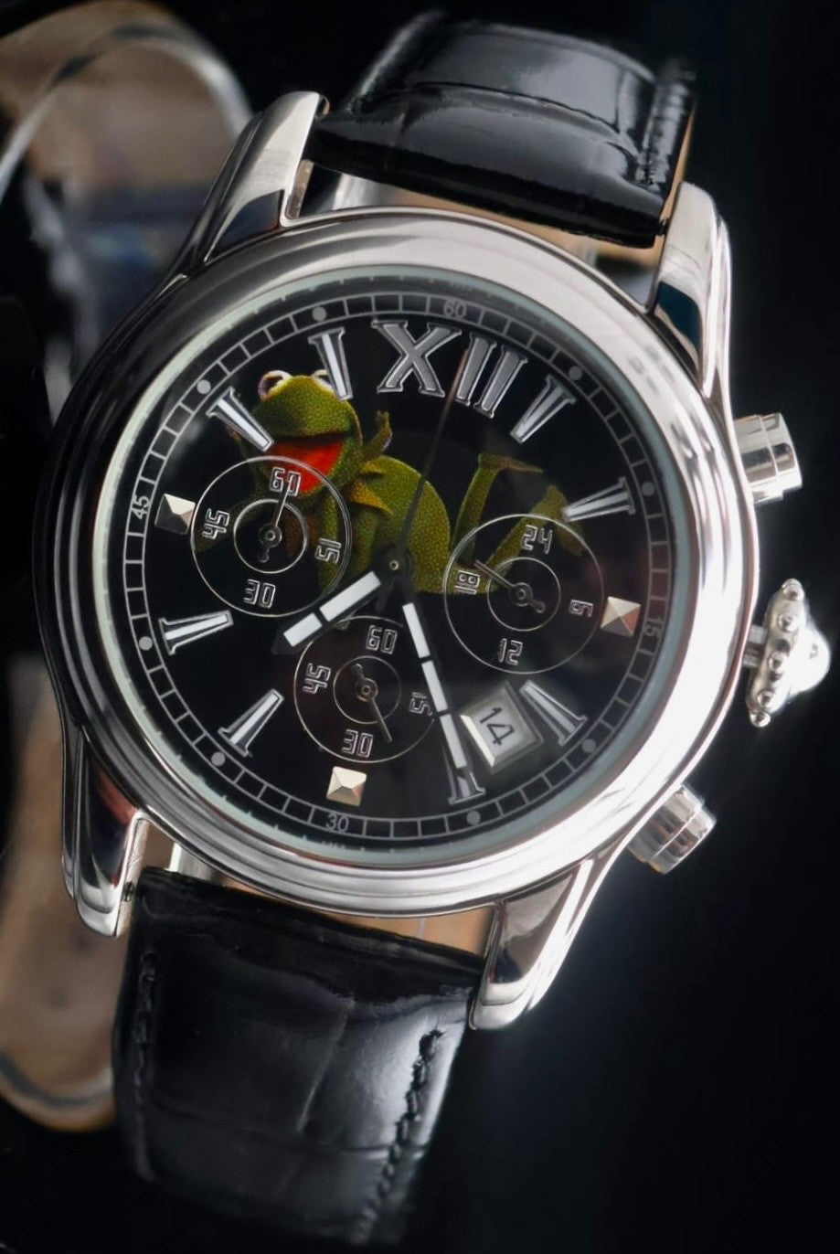 DISNEY Muppets Kermit der Frosch Uhr  Chronograph Datum Sammlerstück VINTAGE0