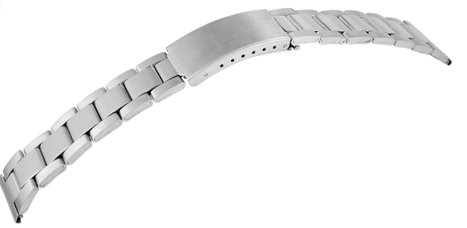 Steinmeister Uhrenarmband Edelstahl Armband  mit Silberfarbener Schließe 18 mm0