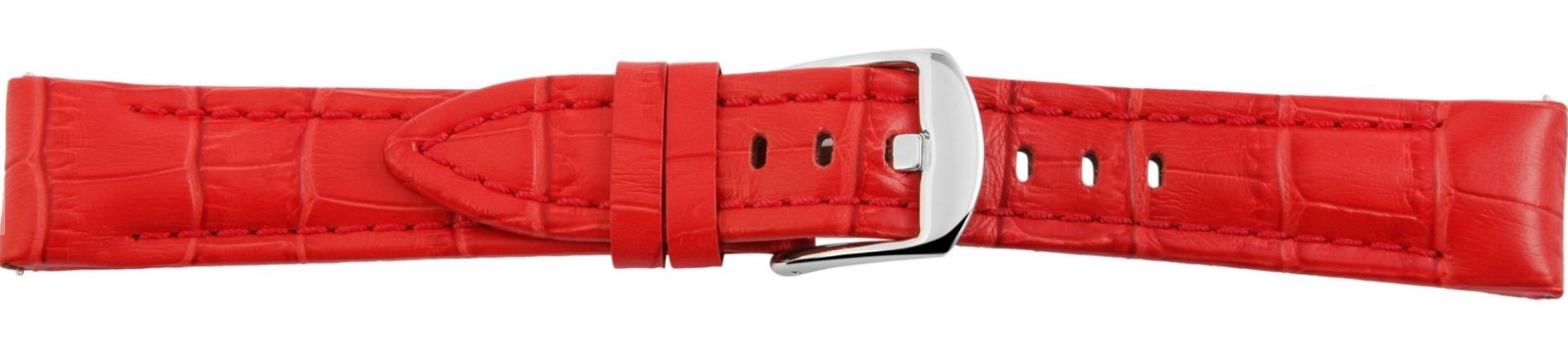 Steinmeister Uhrenarmband Echtleder Armband rot  in Krokooptik 20 mm "1