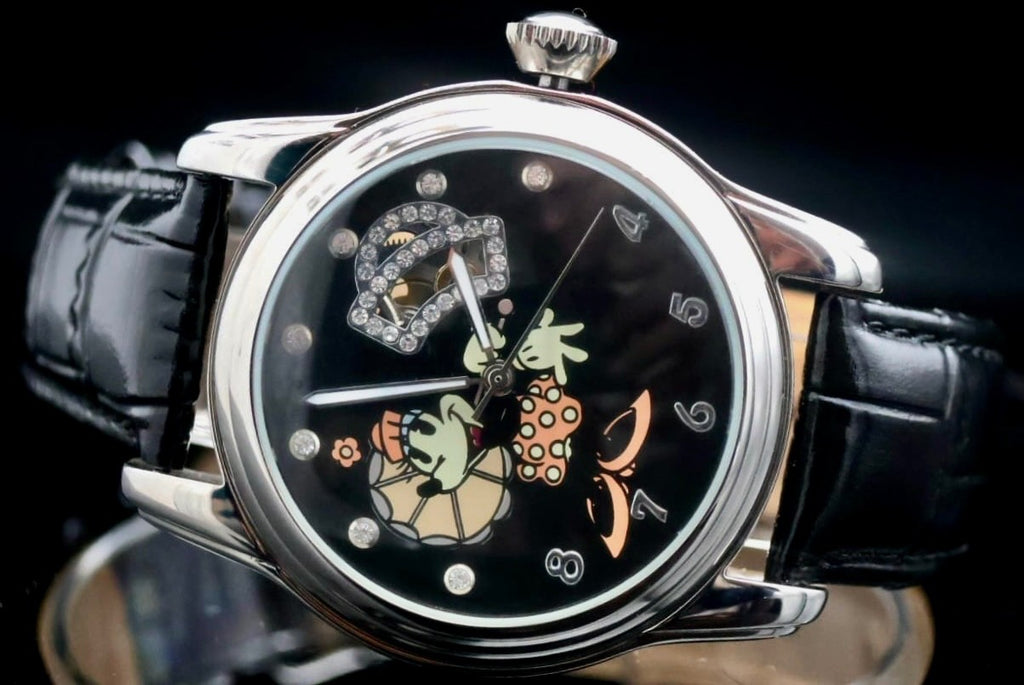 Disney Automatik Uhr Limitierte Edition Minnie Maus Sammlerstück Retro VINTAGE1