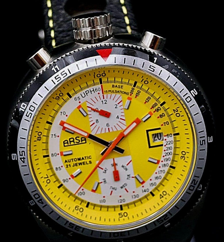 Hochwertige Arsa Herren Uhr Automatikuhr mit Lederband Vollkalender NEU* 1 TAG0