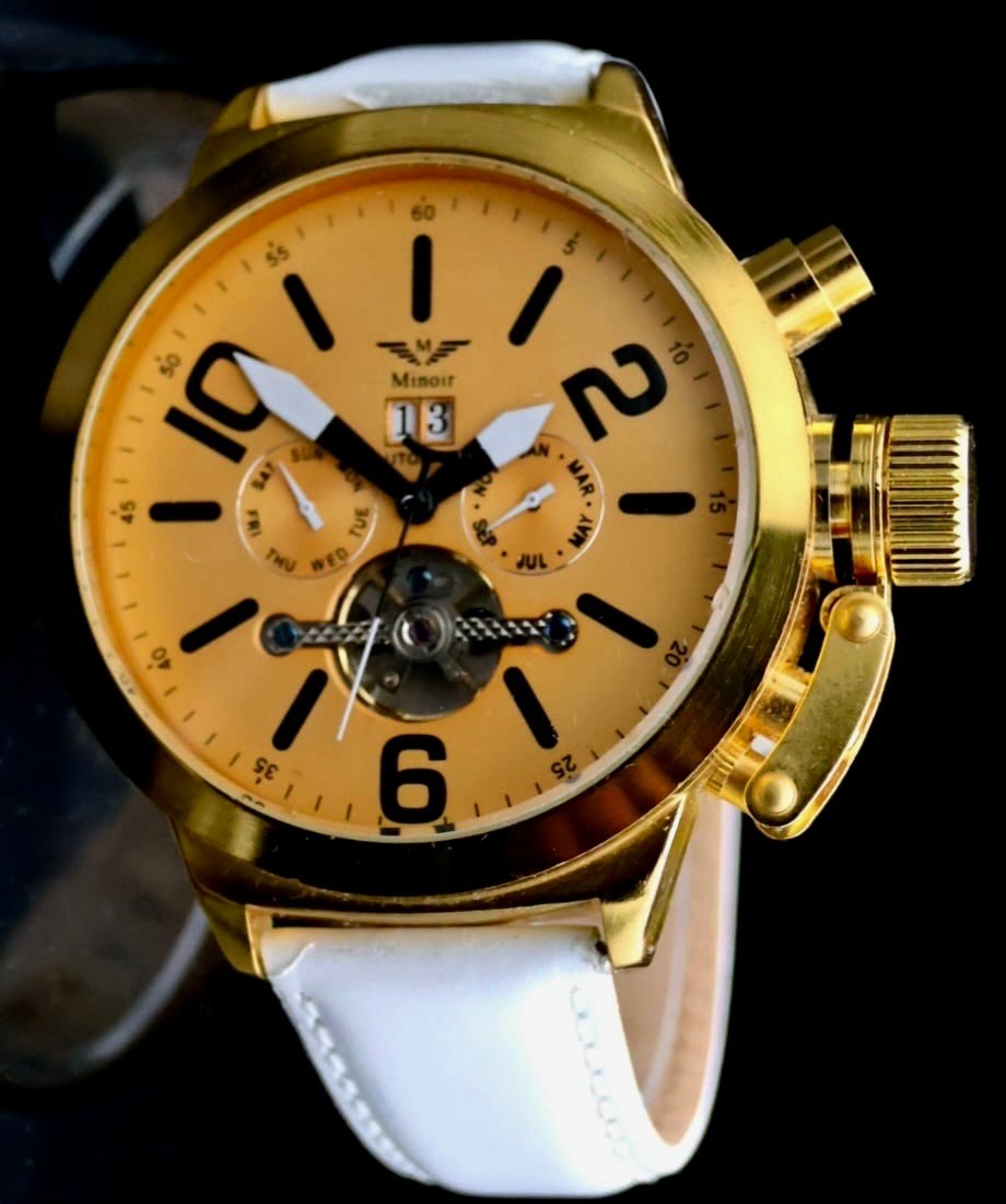 Edle XXL Herren Männer Uhr Automatikuhr Armbanduhr Minoir Herrenuhr B-WARE * 751