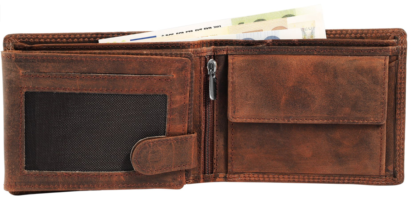 Akzent Leder Geldbörse RFID Schutz Echtleder Portemonnaie Geldbeutel Adler 51