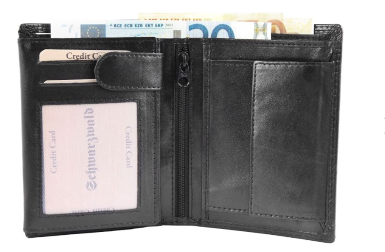 Schwarzwald Mädel Leder Portemonnaie Geldbeutel Portmonee Echtleder Schwarz Neu2