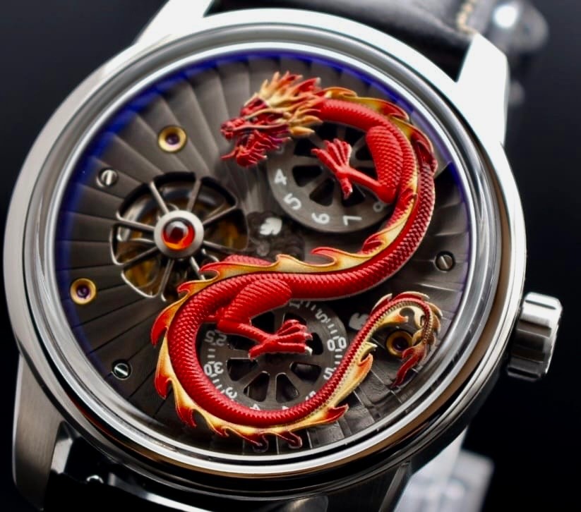 OBLVLO JM-Dragon Design Automatik Herren Uhr 42mm Edelstahl Saphirglas Skeleton0