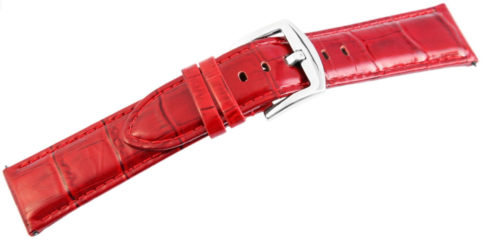 Steinmeister Uhrenarmband Echtleder Armband rosa  in Krokooptik 22 mm1